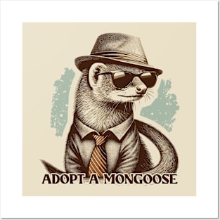 Adopt A Mongoose // Vintage Funny Design Posters and Art